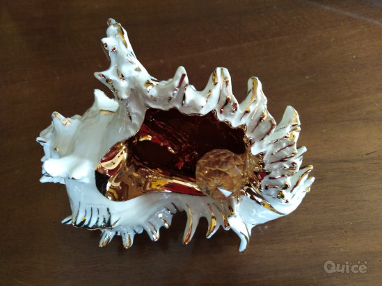 Conchiglia in porcellana con swarovski foto-87503