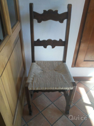 6 sedie legno, impagliate foto-19467