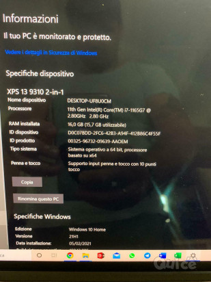 DELL XPS 13 2-in-1 9310 (Intel Core i7-1165G7, 16GB RAM, 512GB PCIe NVMe) foto-34448