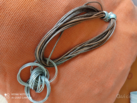 Collana argento e cuoio foto-319356