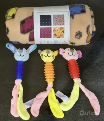 Vendo tris giochi per dentizione cucciolo più regalo plaid ancora imballato foto-45036