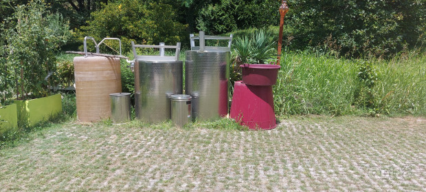2 botti acciaio 1000 litri una botte vetroresina 1000 l. foto-47829