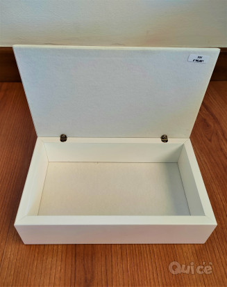 Scatola Portagioie in legno bianco e argento  foto-48002