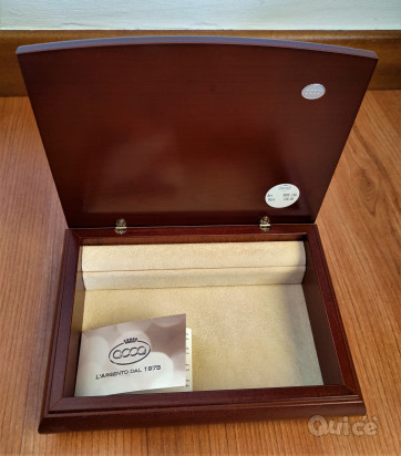 Scatola Portagioie in legno marrone scuro 25&deg; anniversario foto-412669