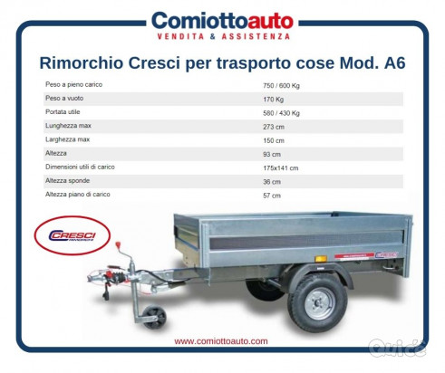 CRESCI RIMORCHI Rimorchio Cresci A6 foto-49078