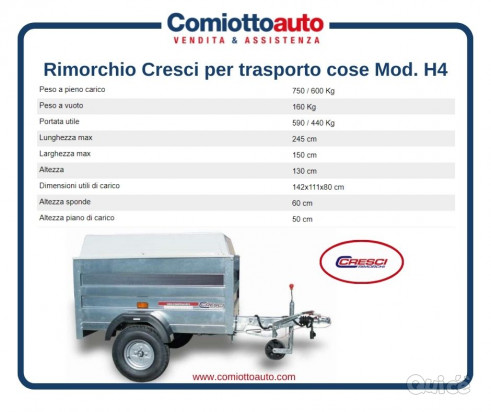 CRESCI RIMORCHI Rimorchio Cresci H4 foto-49082