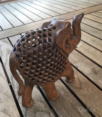 Elefante in legno teak foto-7009