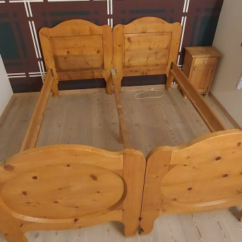 LETTO MATRIMONIALE PINO SVEDESE ANTICO RESTAURATO