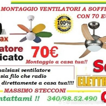 Ventilatore a soffitto montaggio Roma 