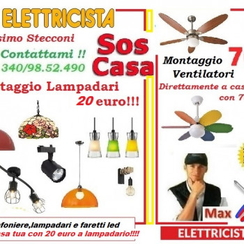Montaggio lampadari e ventilatori Roma 