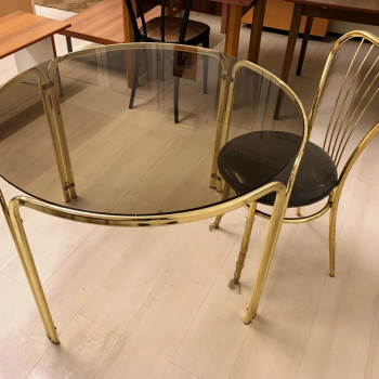 Tavolo in ottone e vetro